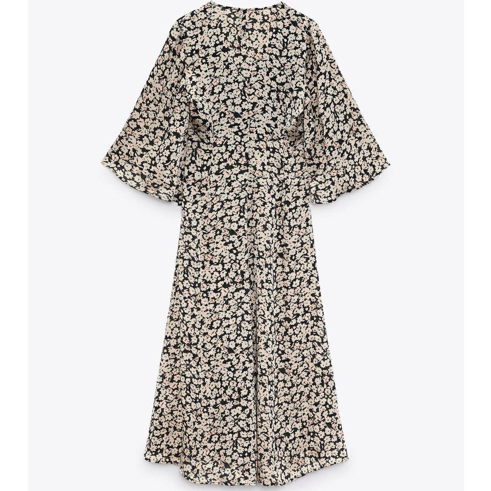 PRINTED DRESS WITH DRAPING NEW - Picture 6 of 6